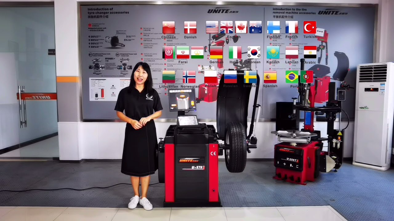 How to use the best wheel balancer U-579 with Brake system and Laser light Automatic Wheel Balancer