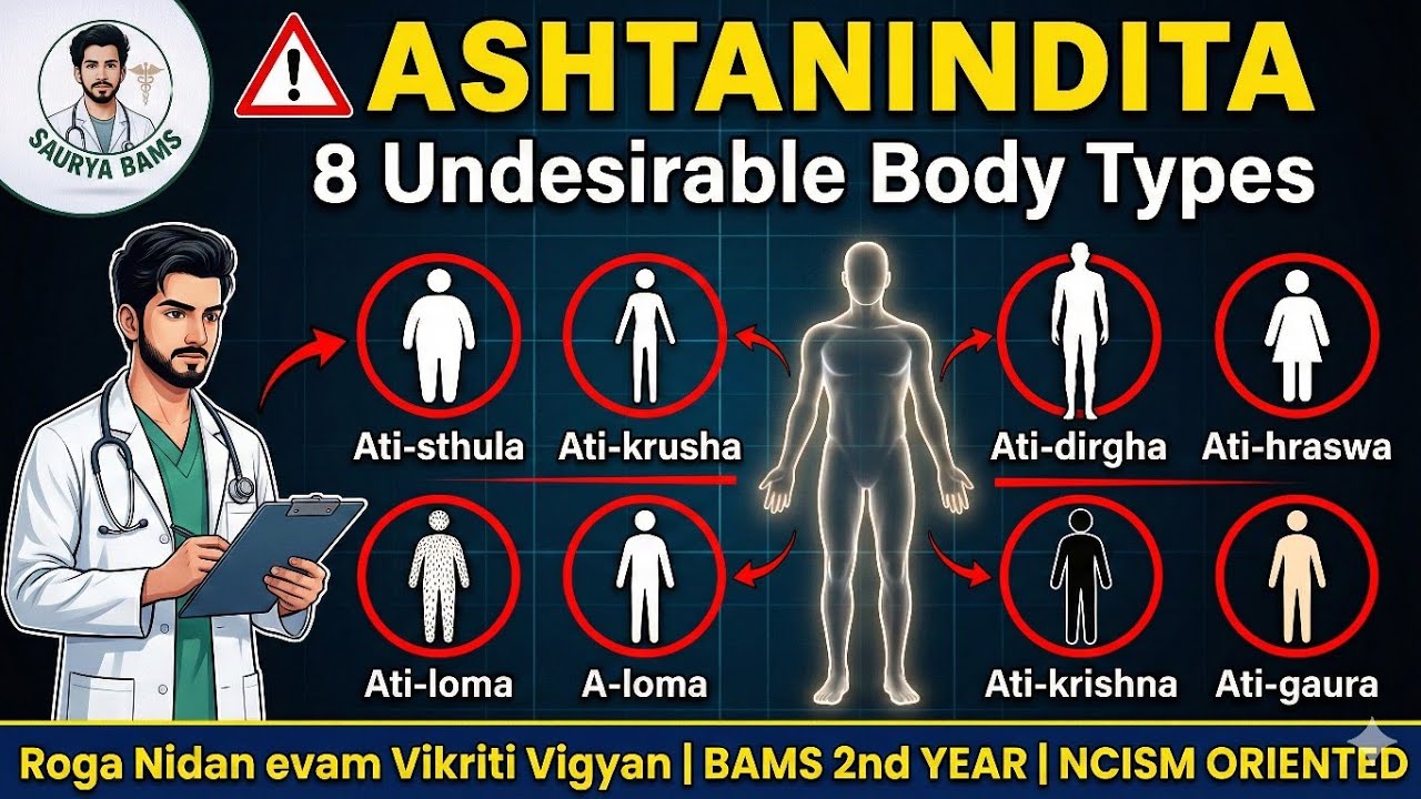 Ashtanindita Explained | 8 Undesirable Body Types | Roga Nidan BAMS 2nd Year | NCISM | SauryaBAMS