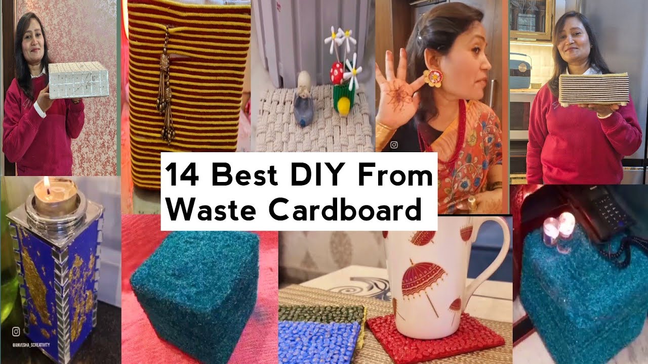 14 शानदार चीजें बनाएं बेकार कार्डबोर्ड से,14 Unique Decor Item From Cardboard,anvesha's creativity