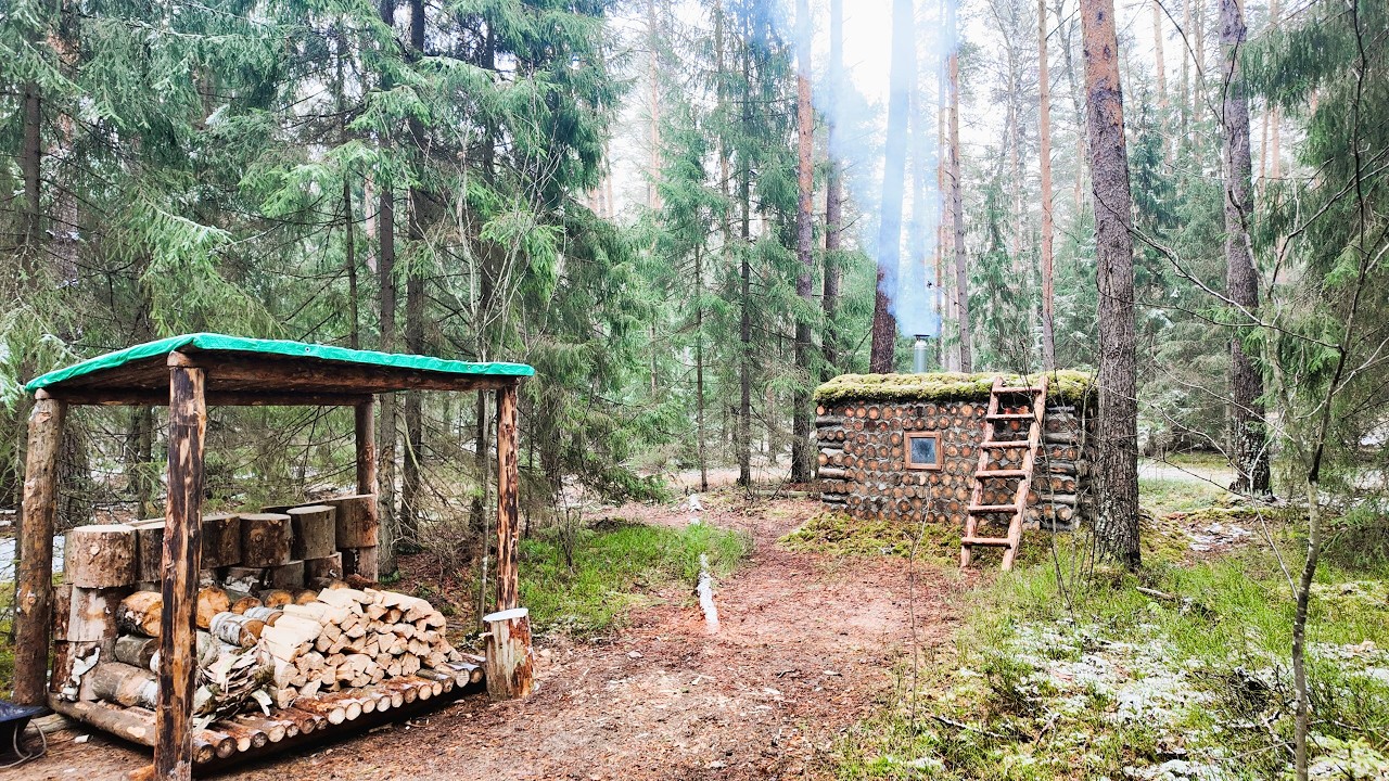 72 Hours Alone in the Wilderness - Preparing My Log Cabin for Winter