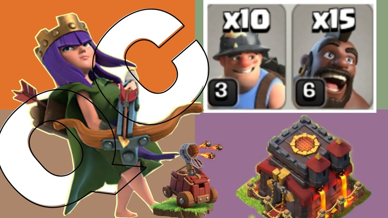 New Strategy - Th10 QC Hog Miner Attack Strategy | How to beat th10 base clash of clans