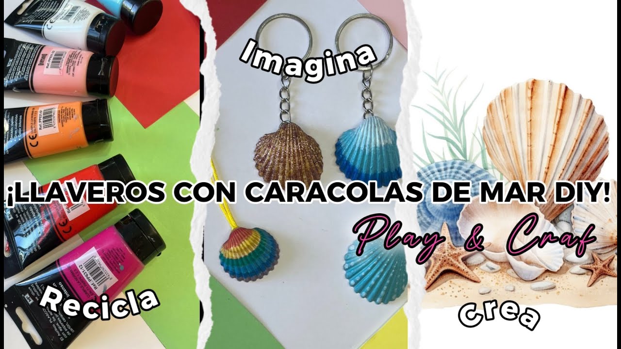 Cómo hacer llaveros con caracolas de mar 🐚 | DIY fácil y creativo paso a paso