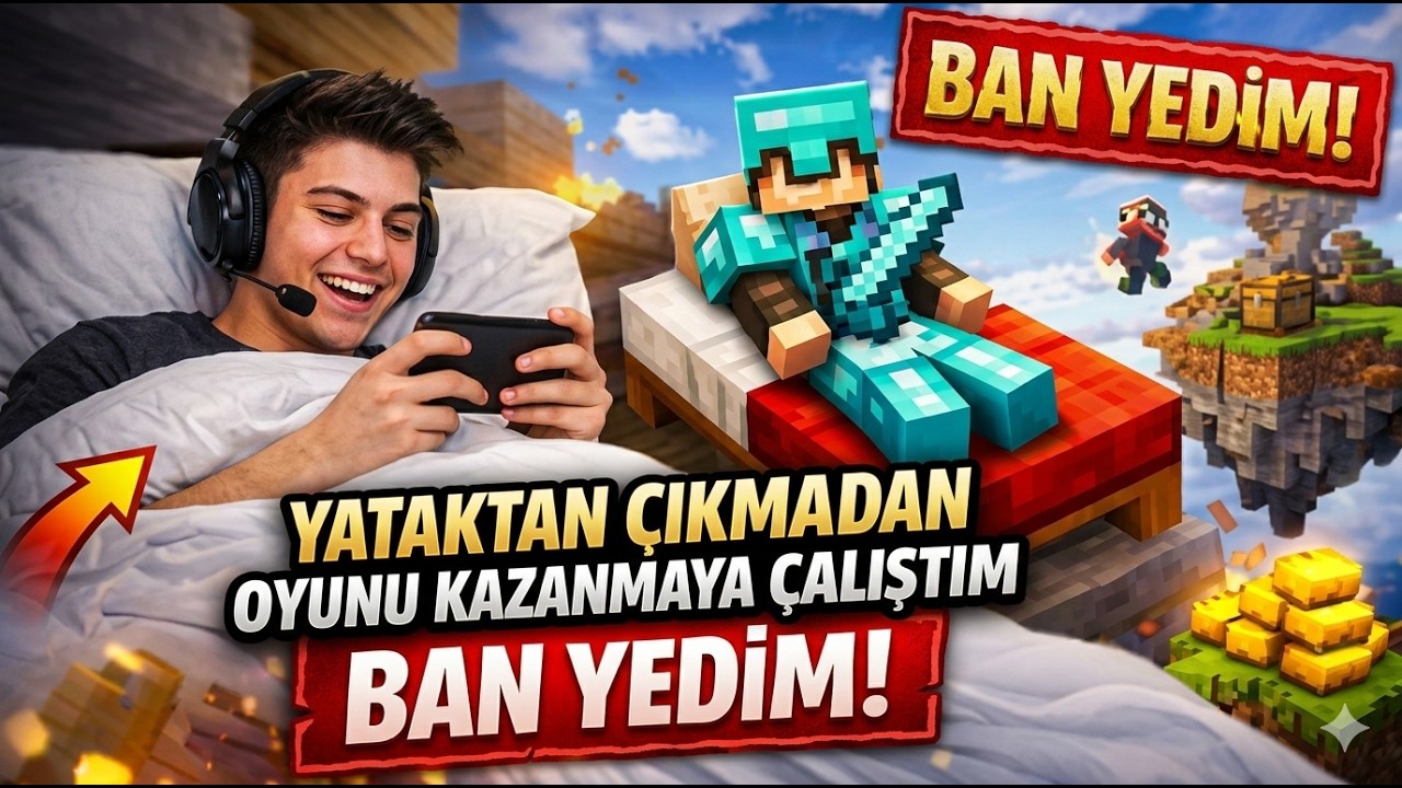 YATAKTAN ÇIKMADAN Oyunu Kazanmaya Çalıştım… BAN YEDİM! 😱 | CraftRise