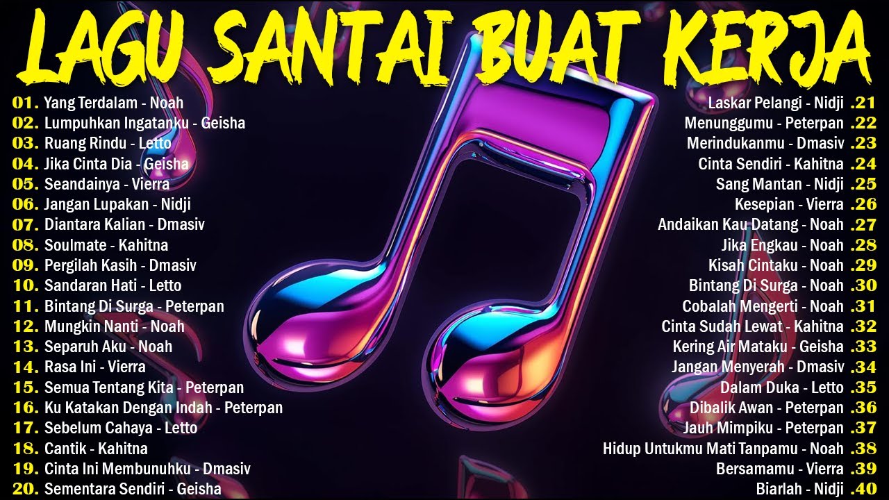 LAGU SANTAI PENGHANTAR AKTIVITAS APAPUN💪TOP 10 LAGU MASA SMA PALING POPULER/LAGU POP HITS INDONESIA
