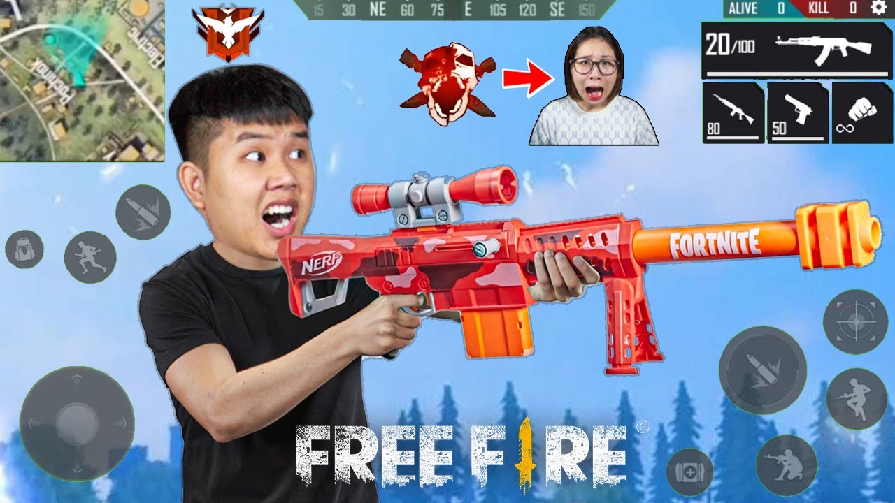 bqThanh Vlog Trận Chiến Free Fire Với Súng Neft Ngoài Đời Thật