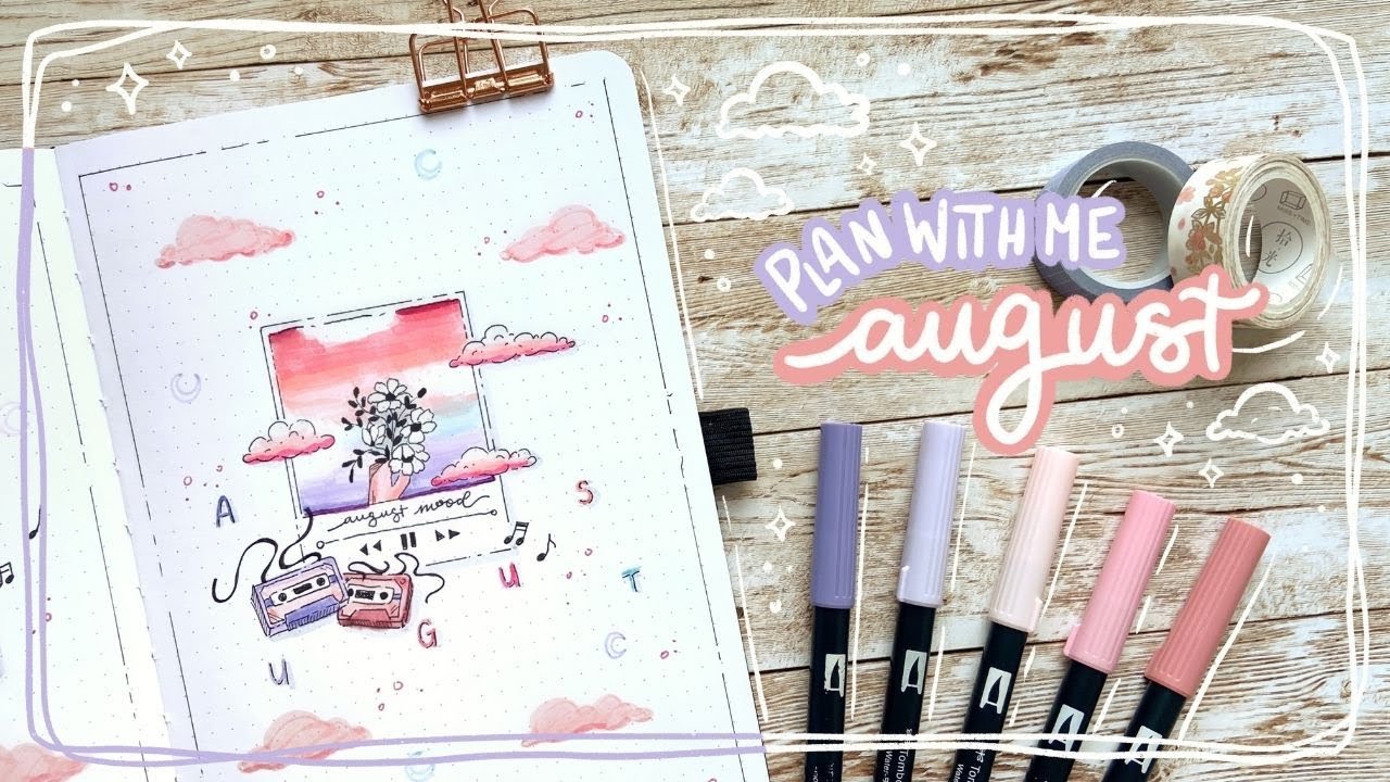 PLAN WITH ME ~ August 2021 Bullet Journal Set Up ~ dreamy album covers