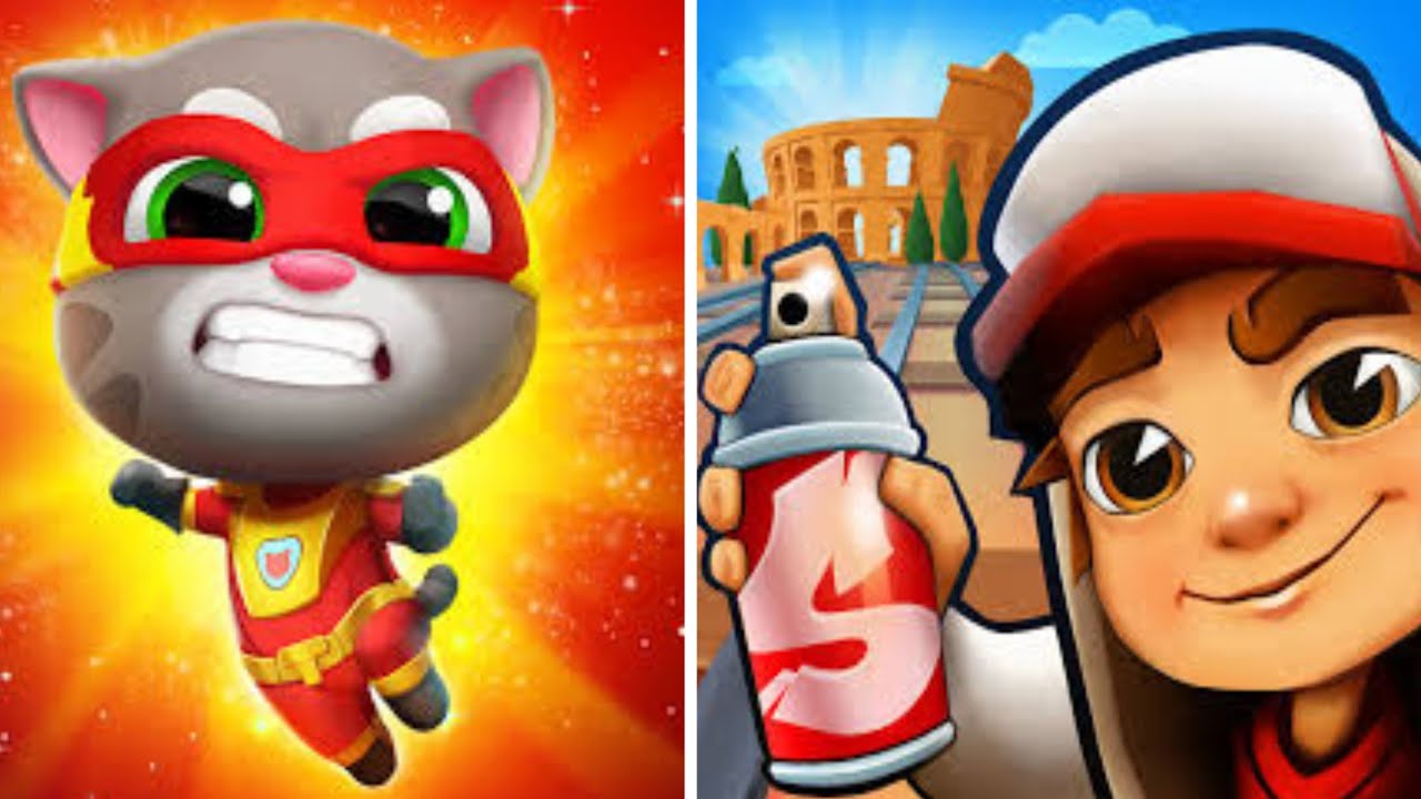 Talking Tom Hero Dash VS Subway Surfers Max All Levels Gameplay Android, IOS Games Walkthrough 