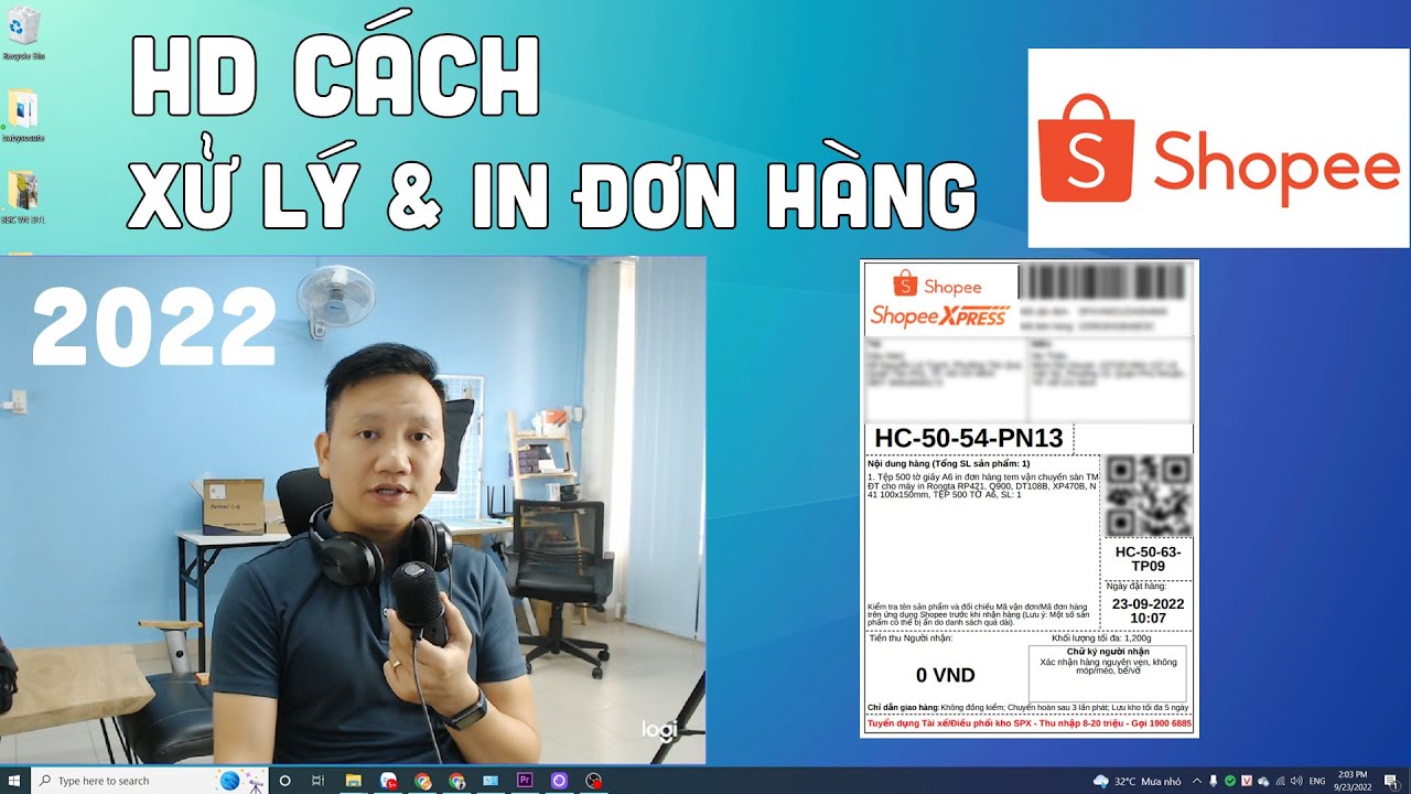 Hướng dẫn Xử lý đơn hàng và in Tem vận chuyển Shopee khổ A6 A7 bằng máy in nhiệt Xprinter DT426B