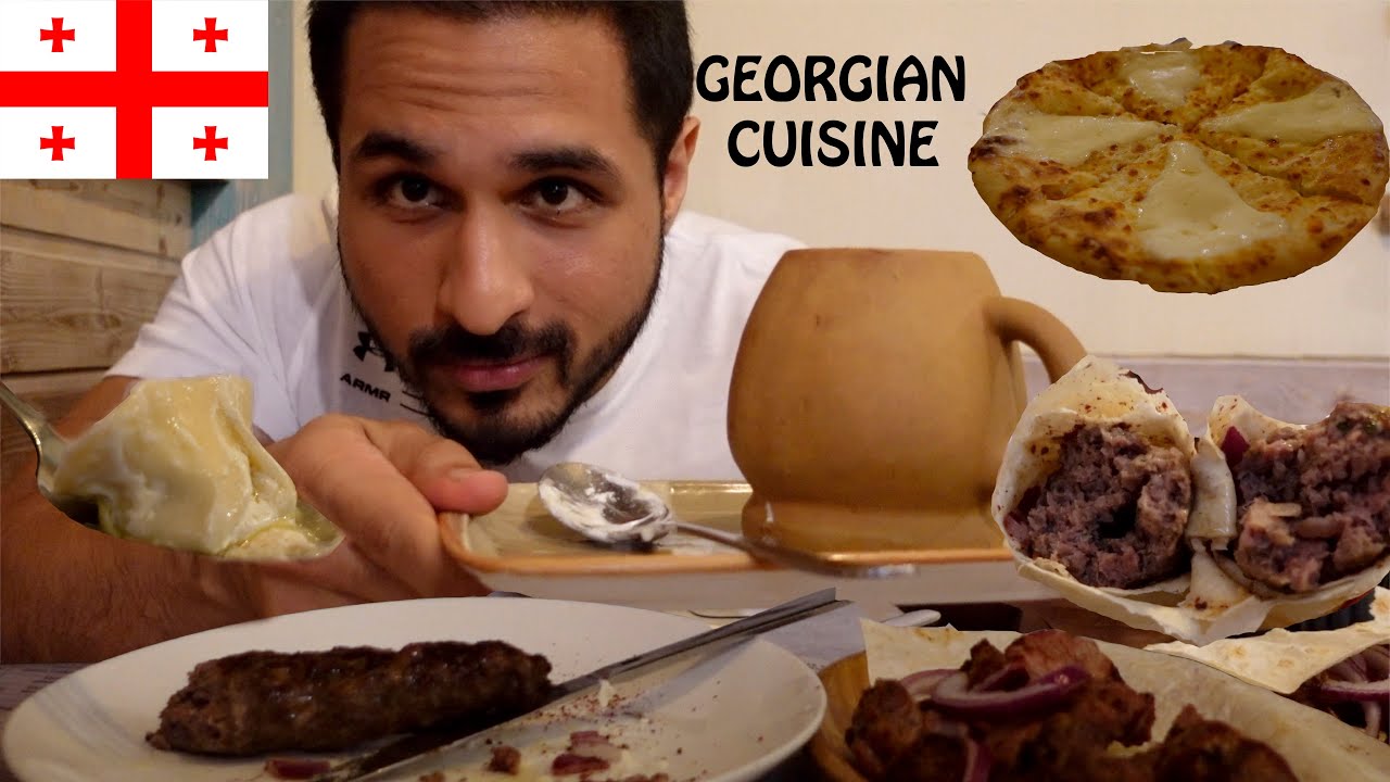 MUKBANG - Georgian Cuisine - Kababs, Khachapuri, Dumplings, Grilled lamb