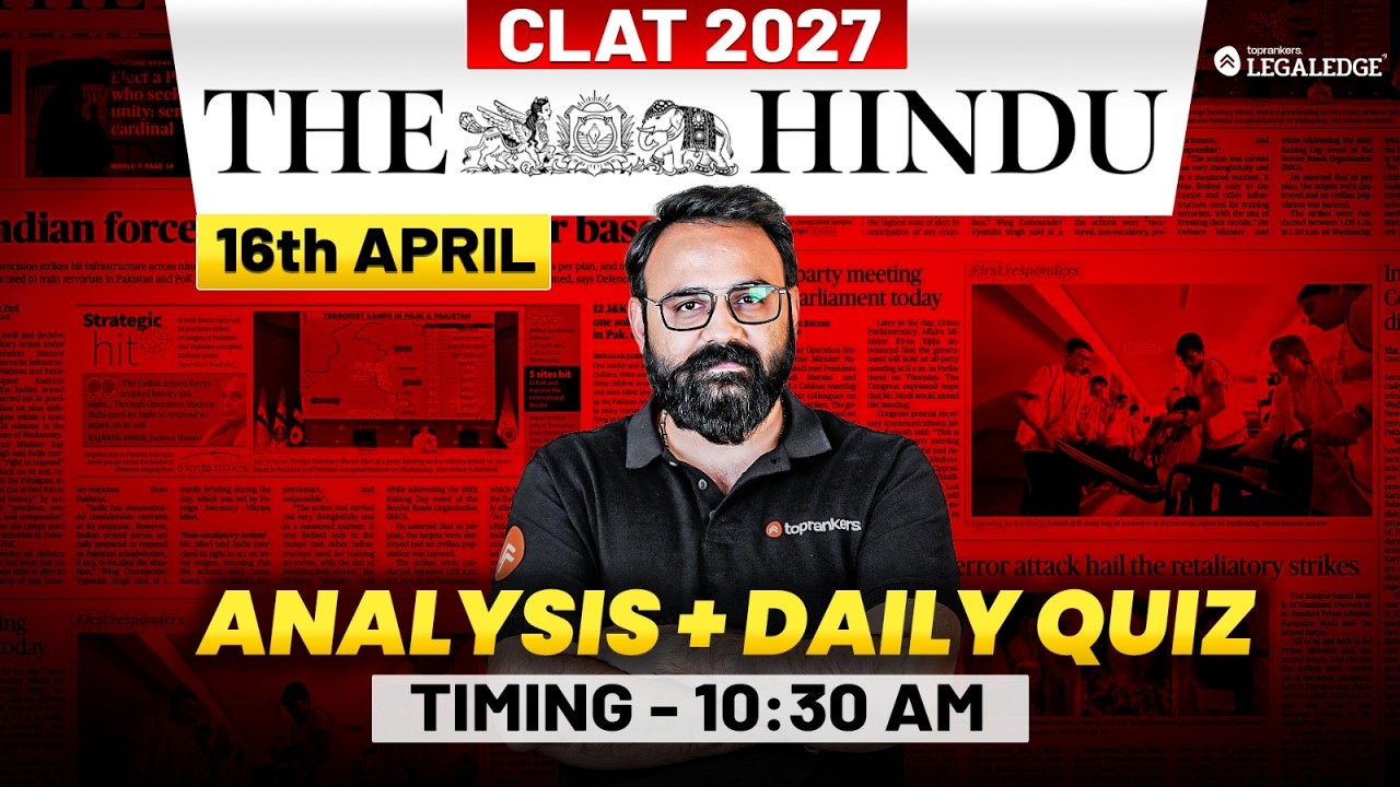 CLAT 2027 Preparation | The Hindu Analysis | Daily Current Affairs | Kabra Sir | LegalEdge