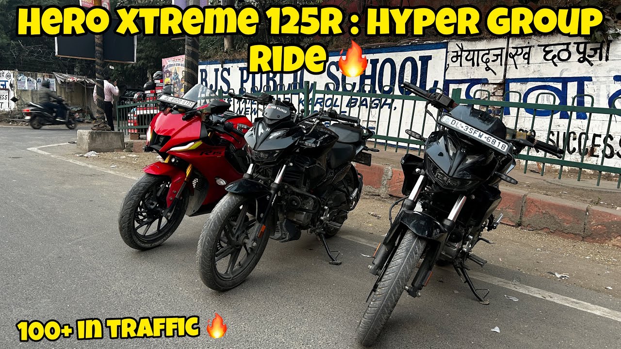 Hero Xtreme 125R : Hyper Group Ride🔥| 100+ in Traffic🔥| YWB Vlogs