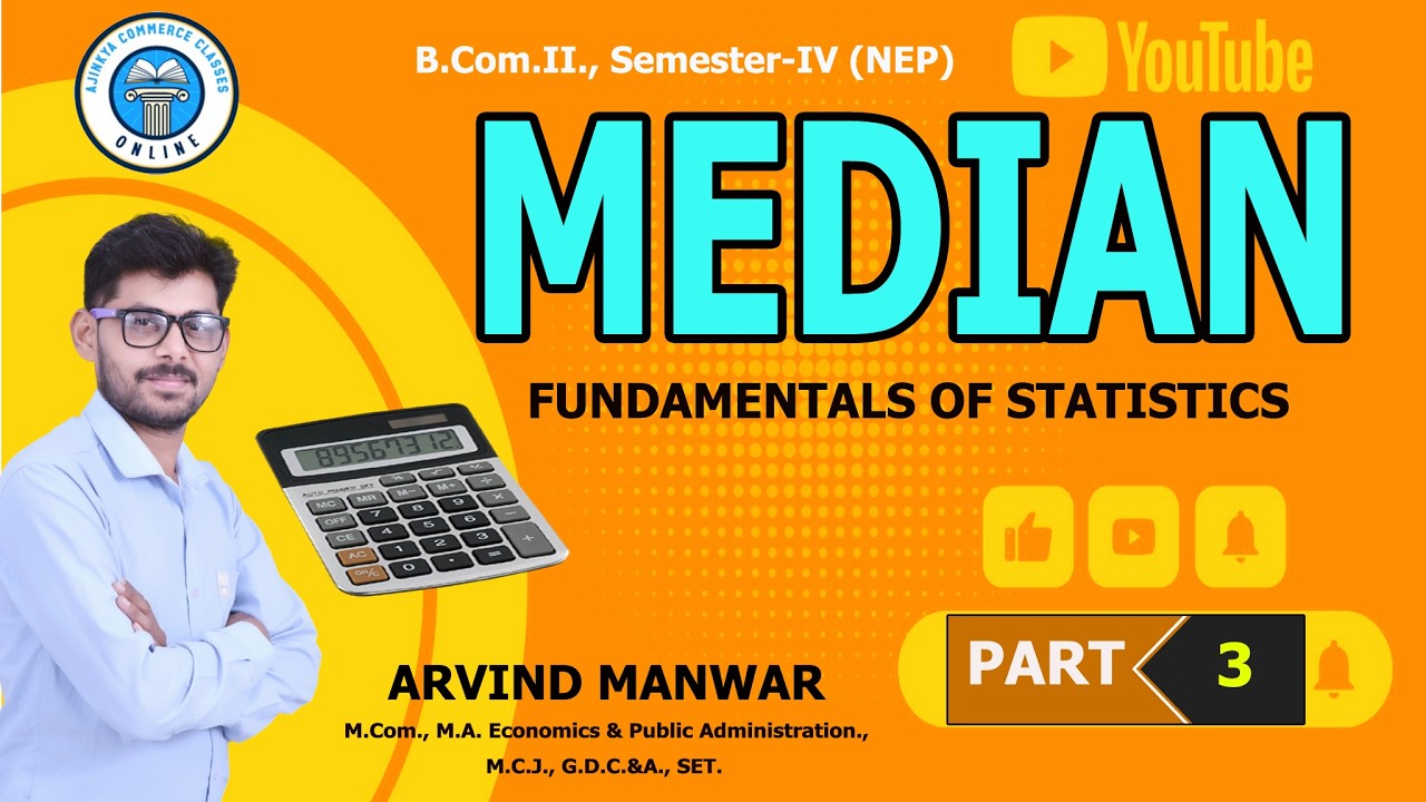 🔴 Calculation of MEDIAN by Contionuous Series - Part - 3