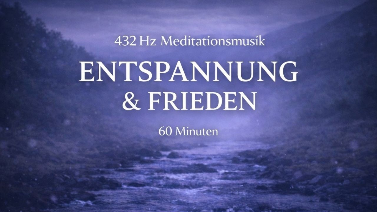 60 Minuten Meditationsmusik für Entspannung & Schlaf 432Hz Kristallklangkelch + schwarzer Bildschirm