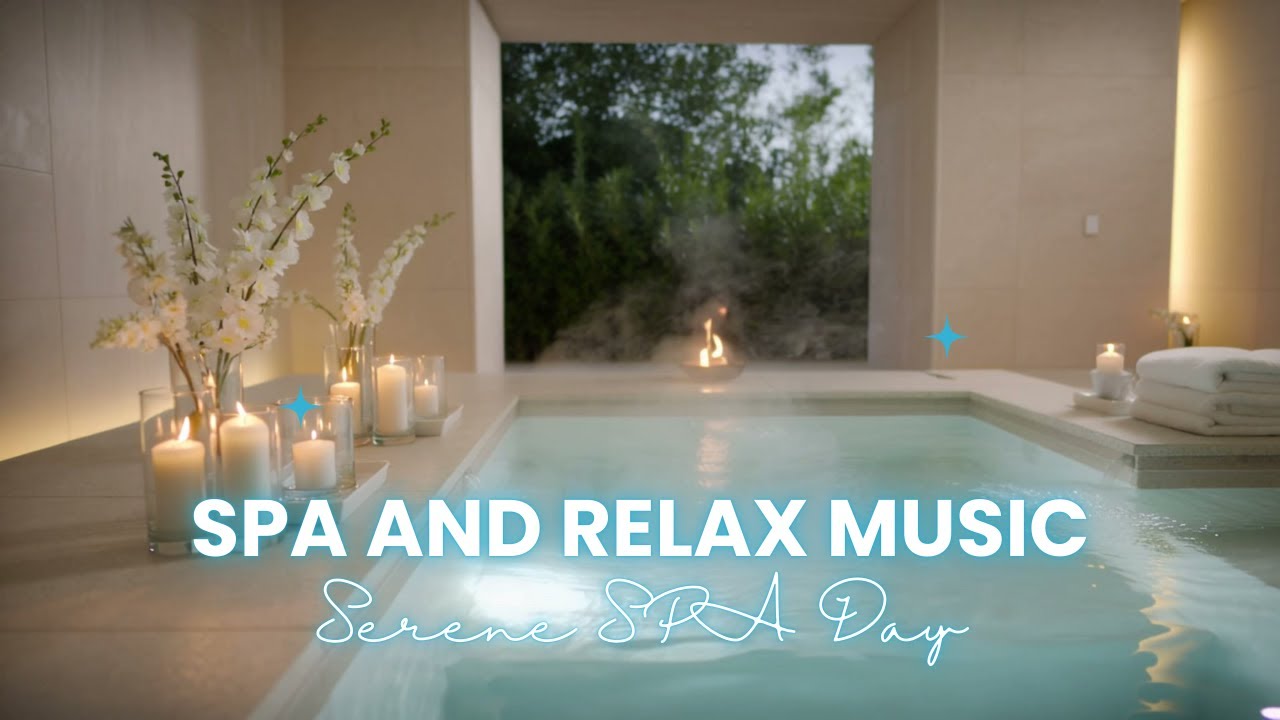 💙 Designer Indoor Hot Spring Spa & Relax Music | 3 Hours Calm Water Ambience | Serene SPA Day 🌿