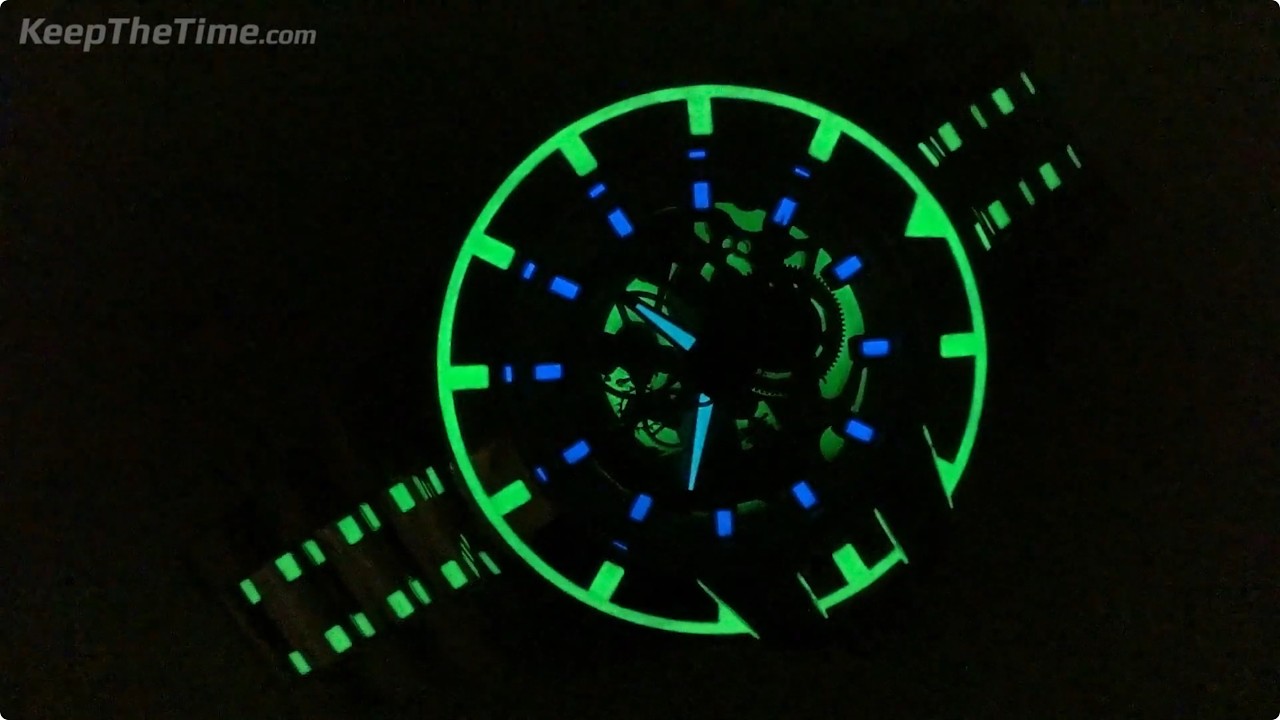 Android aka Aragon Bioluminescence Skeleton Dial with LUME EVERYWHERE!!! (ASMR Watch Review)