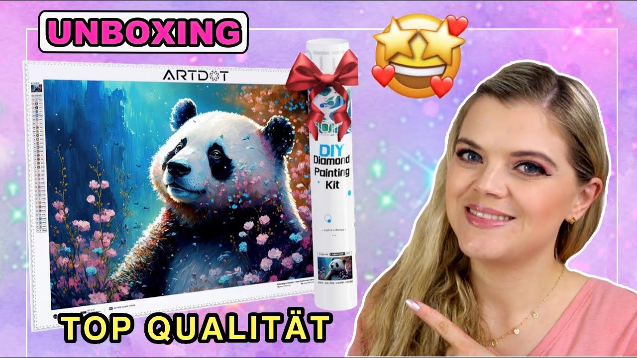 ARTDOT ADVANCED DIAMOND PAINTING KIT UNBOXING | PANDA 🐼