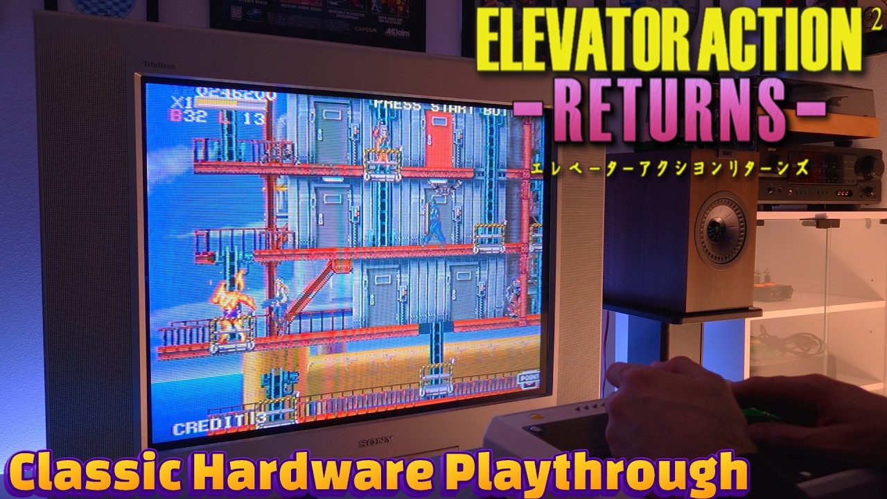 Elevator Action Returns (Sega Saturn, 1997) — Full Playthrough