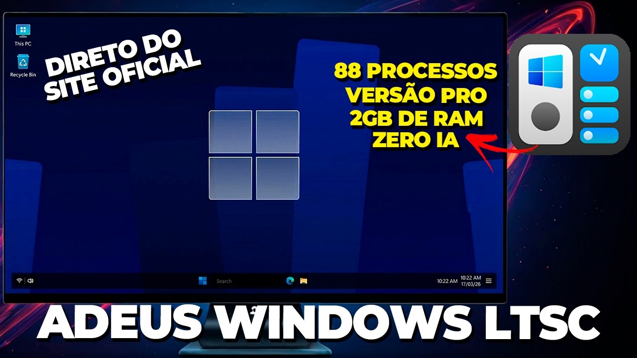 ADEUS Windows LTSC! Nova VERSÃO OFICIAL do Windows 11 PRO sem TPM 2GB de RAM!