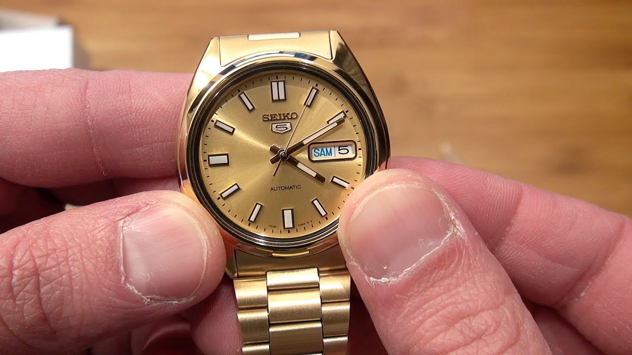 Seiko 5 Gold SNXS80K Unboxing & Review
