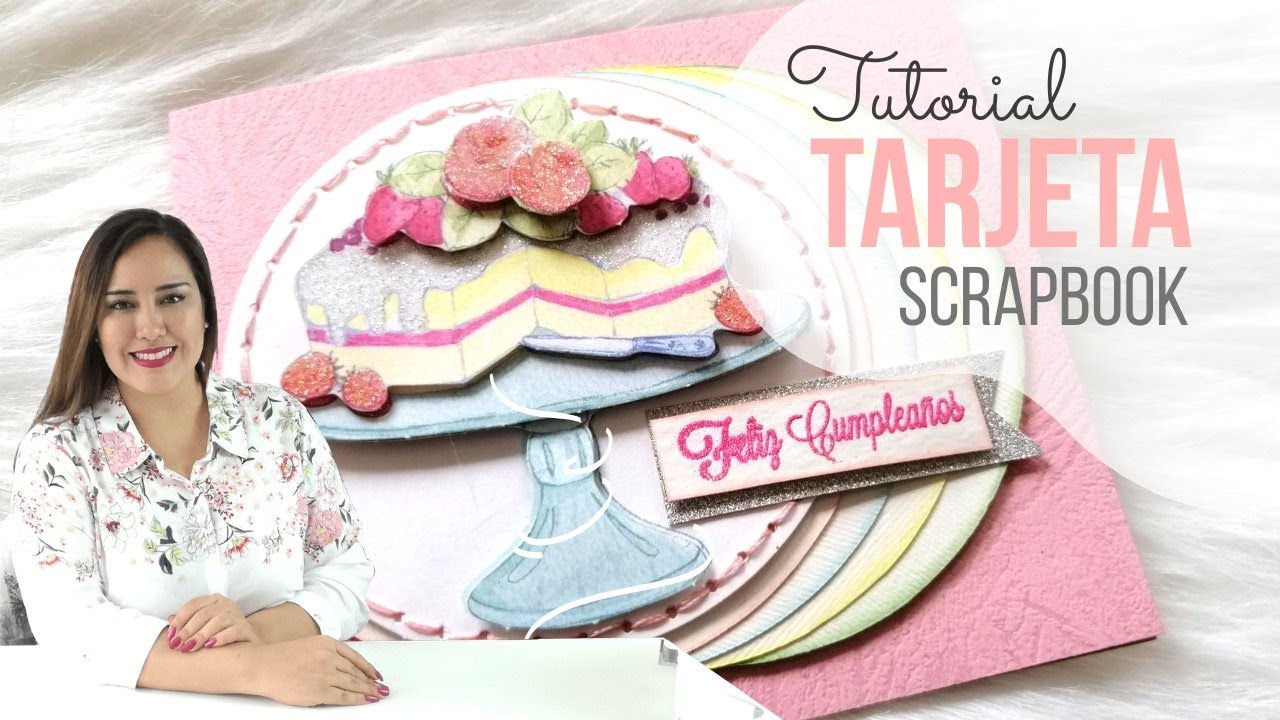 Tarjeta Scrapbook de Cumpleaños Cosida a Mano - Claudia Rafaella
