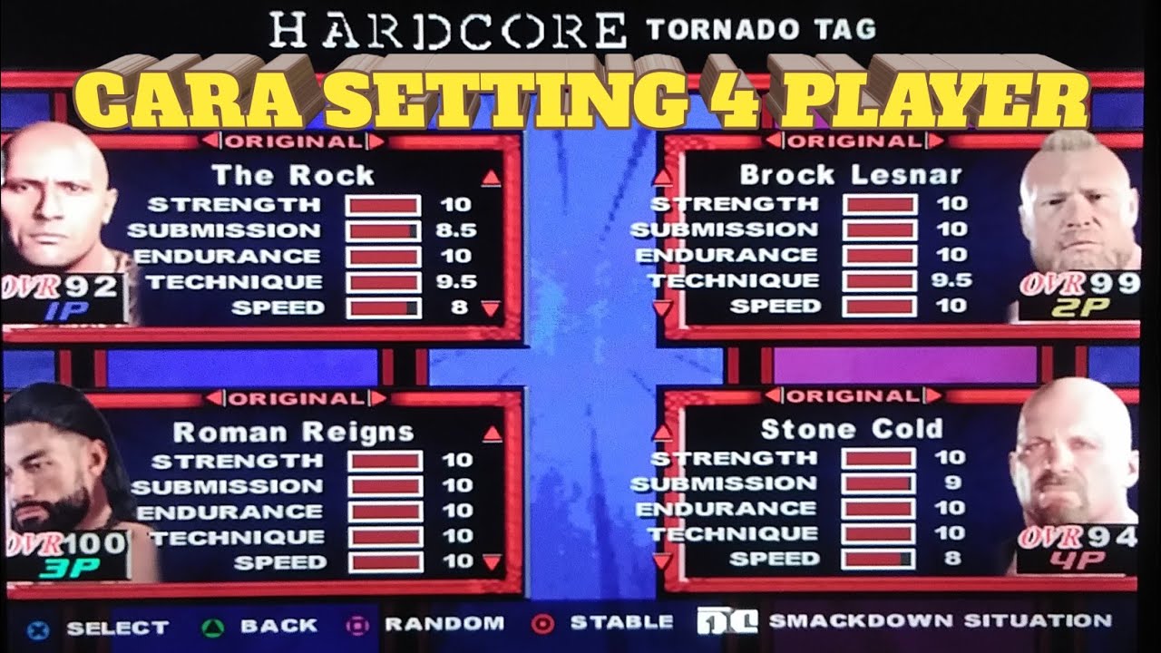 CARA SETTING SMACKDOWN PAIN 4 PLAYER DI PS3
