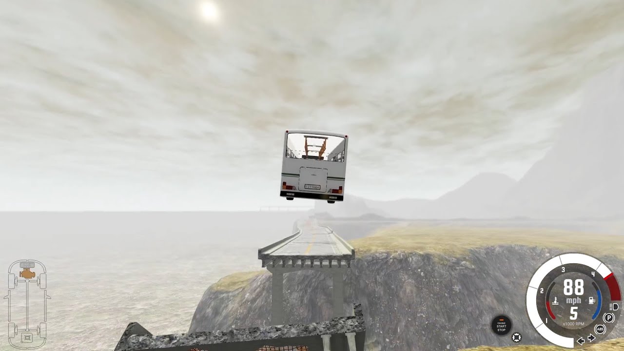 Bus Mayen 7340 44P USSR Export vs Crash Hard Map, Beamng Drive Bus Crash, High Speed Jumping | GVC