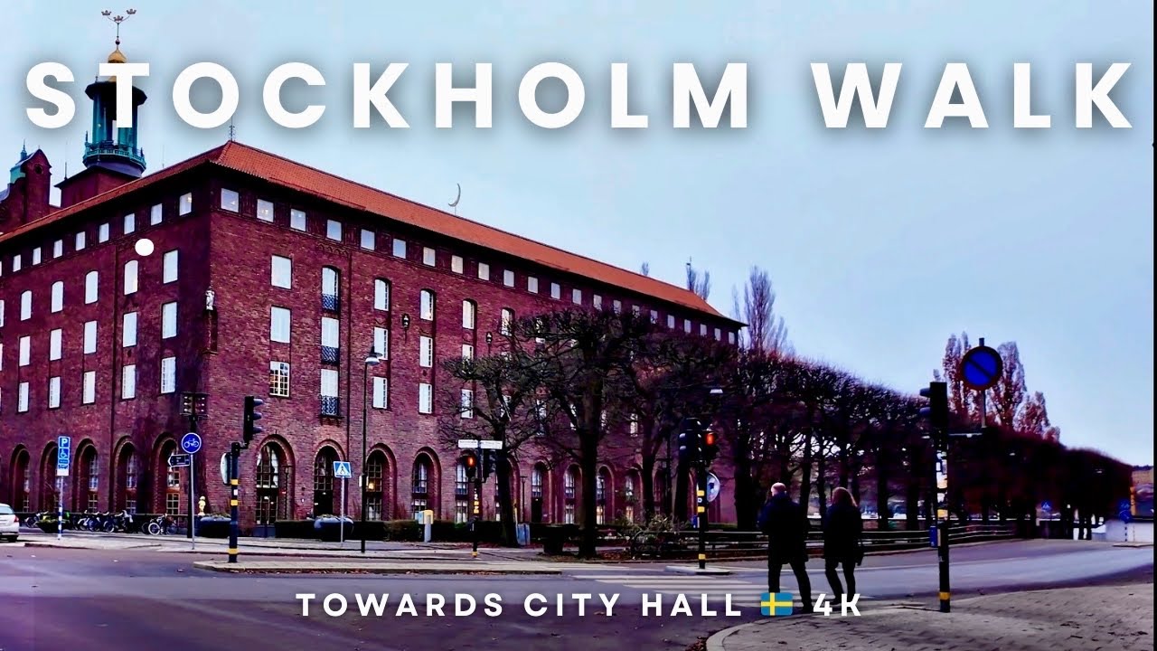 Stockholm Walk 🇸🇪 | Hantverkargatan → Stadshuset (City Hall) • Calm Afternoon Ambience (4K)