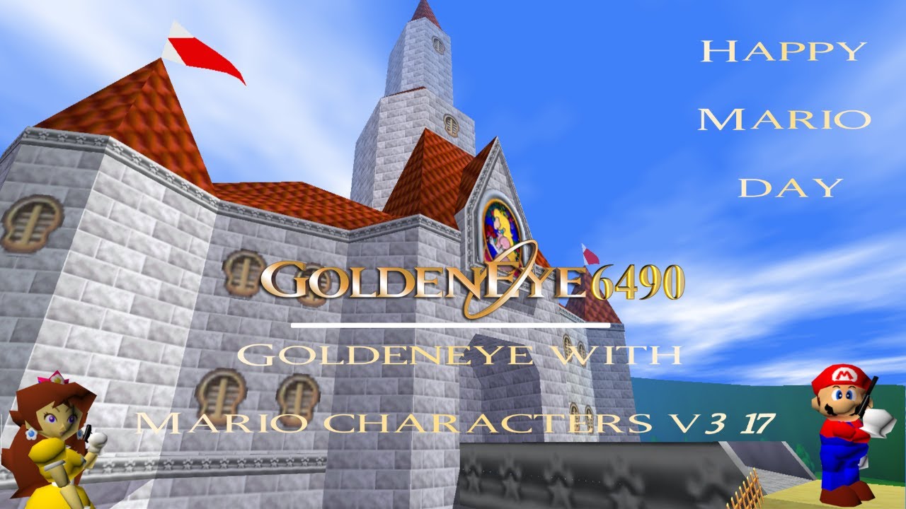 GoldenEye 007 N64: GoldenEye with Mario Characters Version 3.17 (StupidMarioBros1Fan)-No Commentary