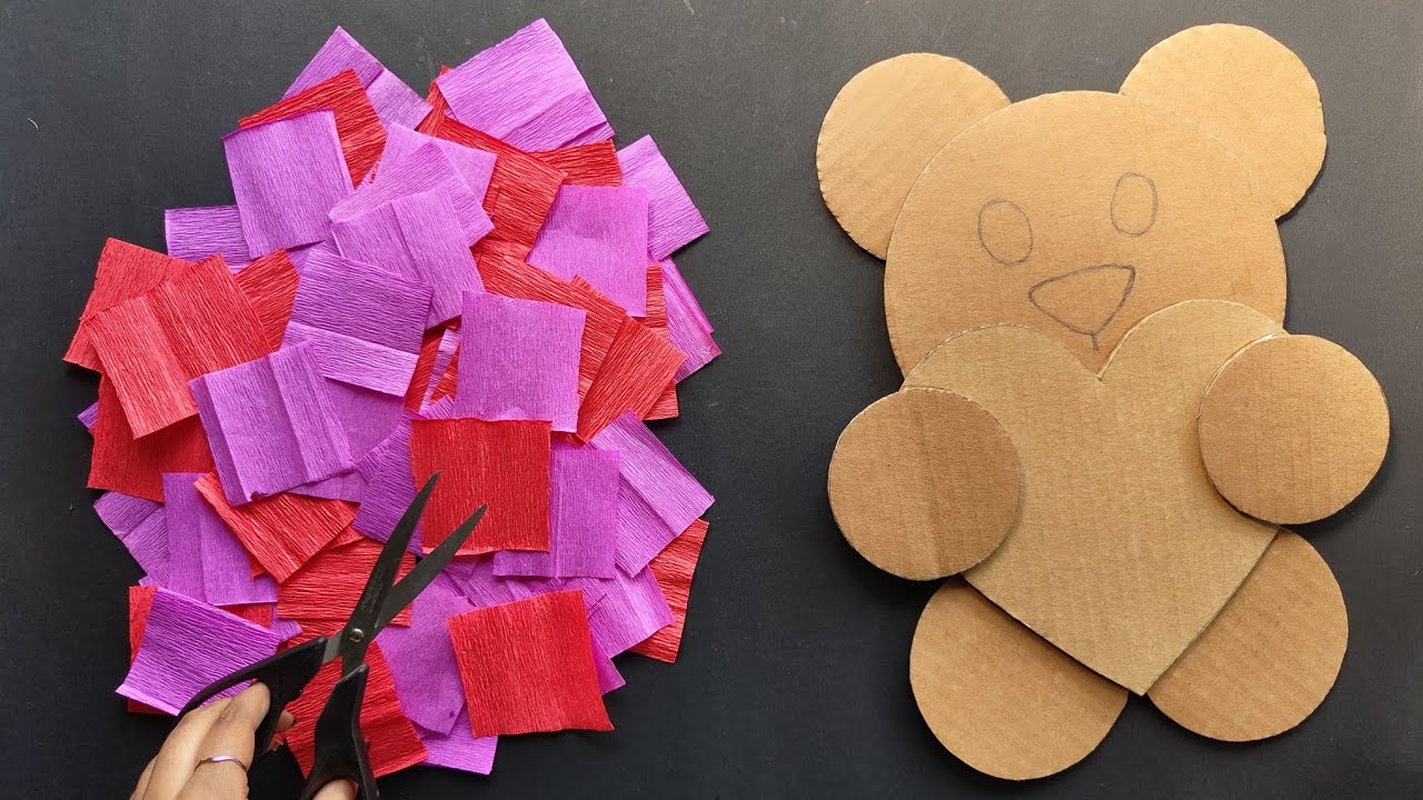 Easy Teddy Bear wall hanging craft/Best Out Of Waste cardboard/Valentine's Day/Home Decoration