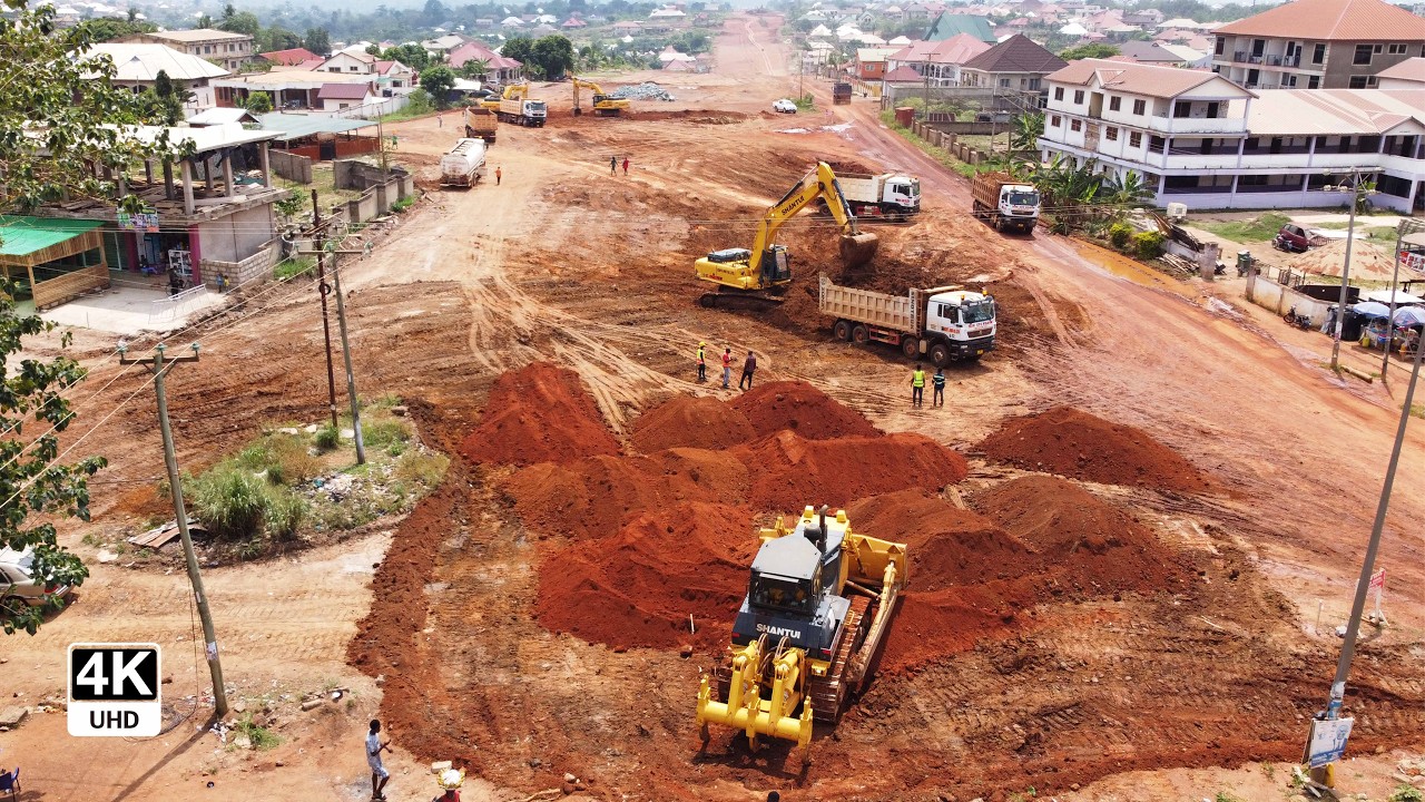 Massive Earthmoving on Sunyani Outer Ring Road Progress 4K Drone