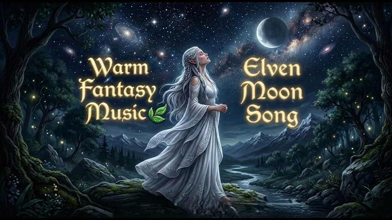 Elven Moon Song 🌙 1 Hour of Warm Fantasy Music | Ethereal Lullaby for Sleep & Dreaming