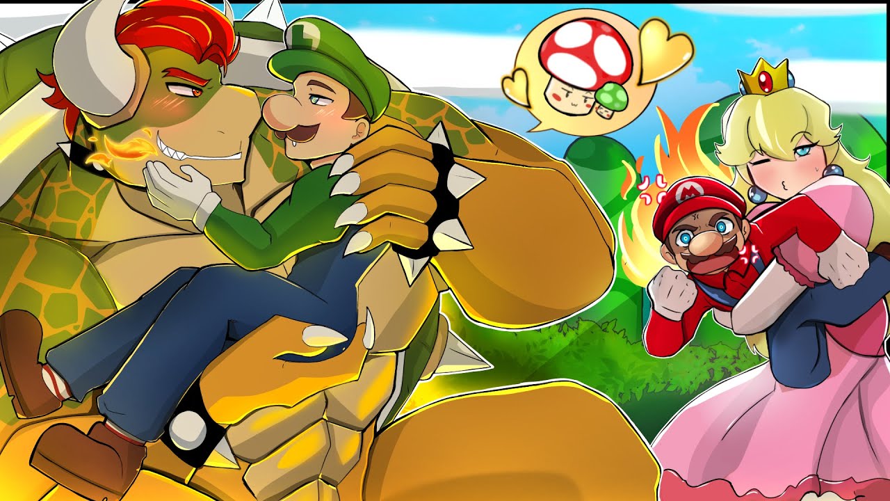 Mario Fights Luigi Bowser & Peaches Love Triangle (Mario Comic Dub)