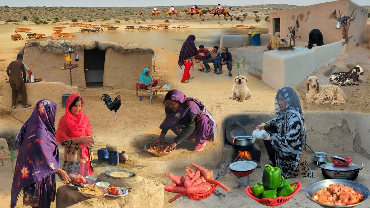 Exploring the Evening Life of Village Women in Pakistan's Desert | Local Food & Culture of Pakistan