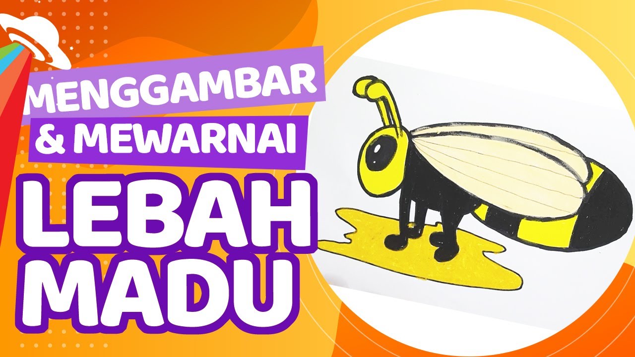 Menggambar dan Mewarnai Lebah Madu  dari huruf "a"  | Ufo Leap Studio