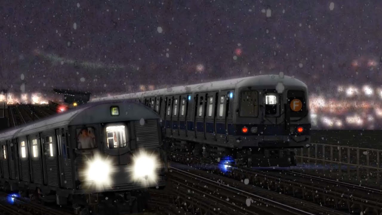 NYC Subway 1991 Winter (F) line action at Bay Parkway (OpenBVE)