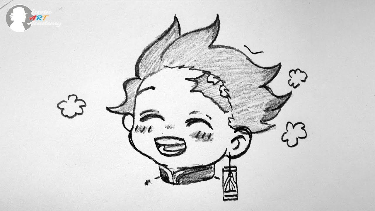 How to Draw Tanjiro Kamado Chibi Step by Step Easy