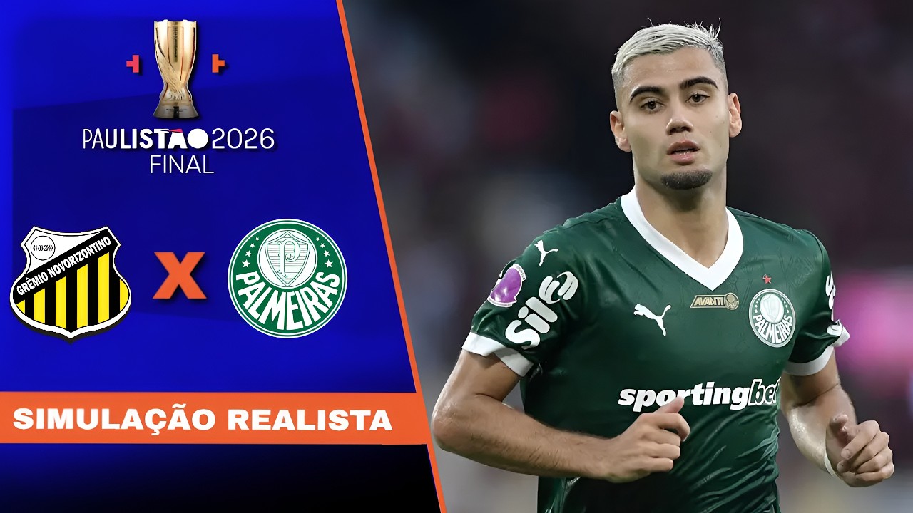 NOVORIZONTINO x PALMEIRAS | PAULISTÃO 2026 | AO VIVO E COM IMAGENS | SIMULAÇÃO EM 4K PES 21