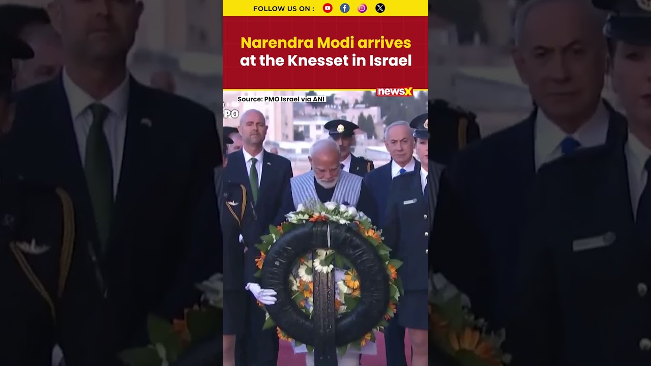 PM Modi Reaches Israeli Parliament Building Ahead of Key Diplomatic Speech #pmmodi #israelvisit