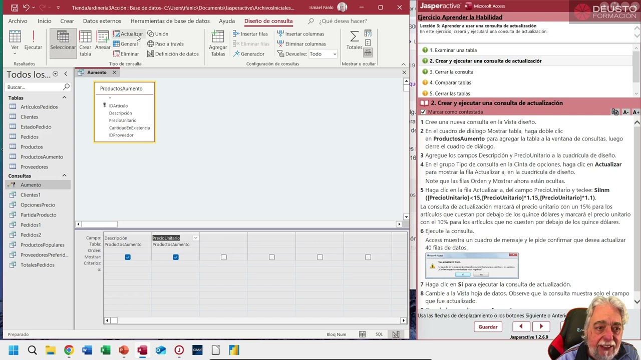 Jasper Access2019 L3E16 Crear consultas de actualización
