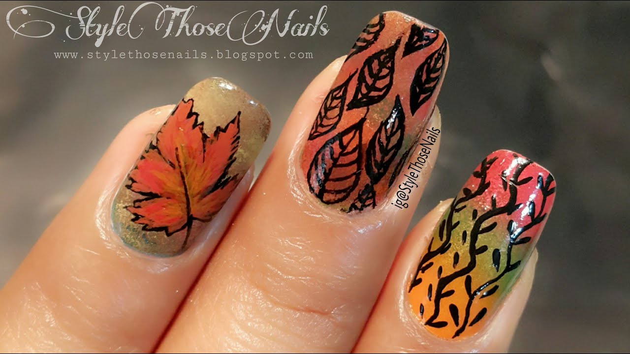 Fall/Autumn Nails - 3 in 1 Nail Art Ideas #1