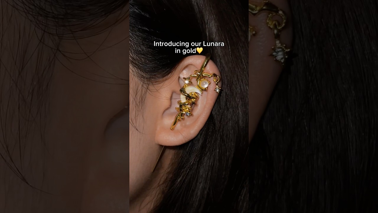 The long wait was all worth it💛 lunara in gold available on our shop in bio! #earrings #gold