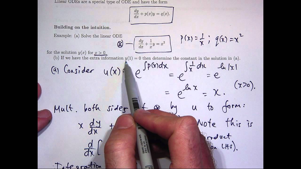 Linear, first-order differential equations