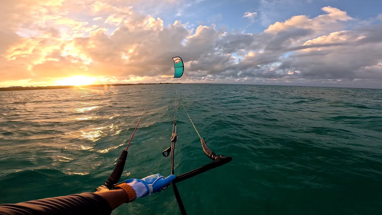 turks & caicos sunset kite foiling
