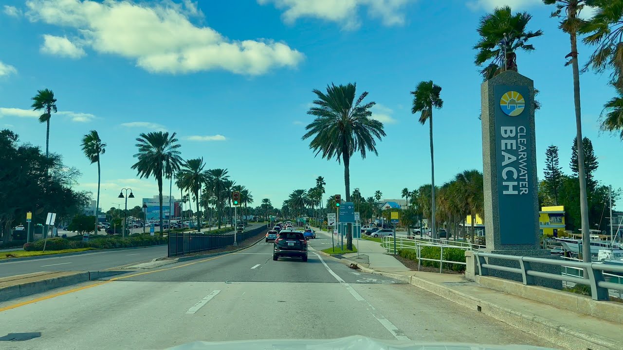 Driving to Clearwater Beach from Tampa | POV Driving | Florida City Scenes | ASMR | 4K HDR