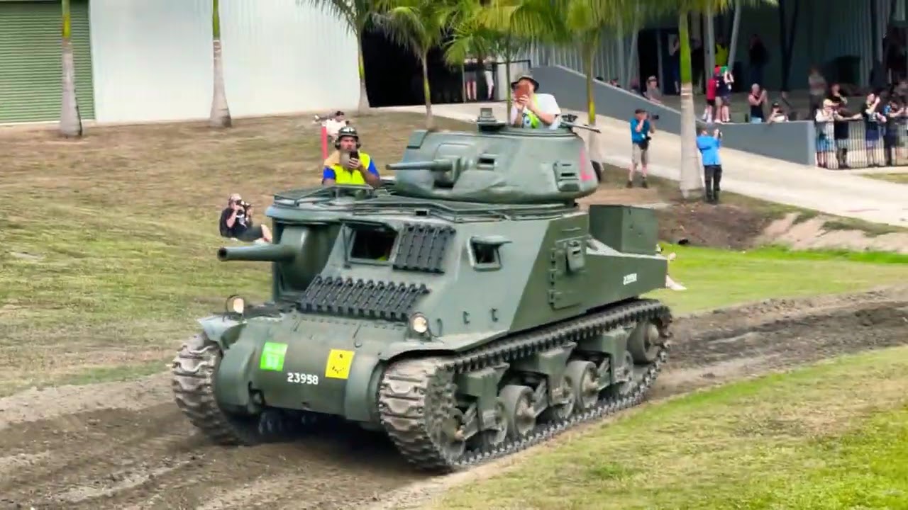 AusArmourFest day 3 grand parade, from the hatch of a Sherman Firefly