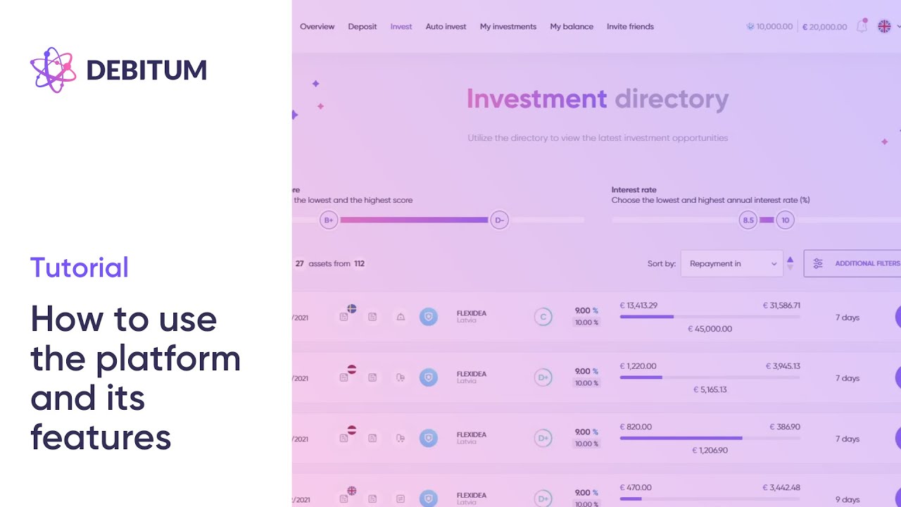 Debitum - How to use the platform and its features (tutorial)