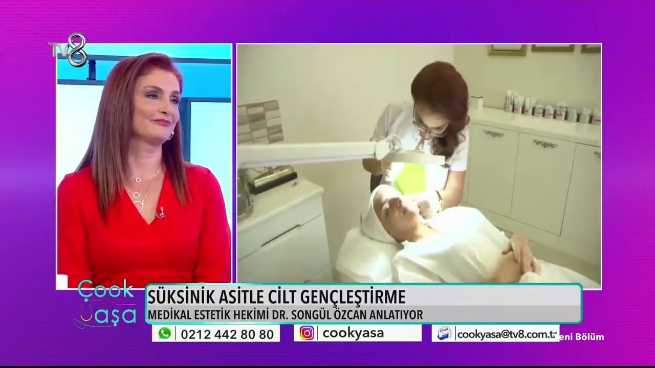 Tv8 ekranlarında Süksinik Asit ve cilt gençleştirmeyi konuştuk!