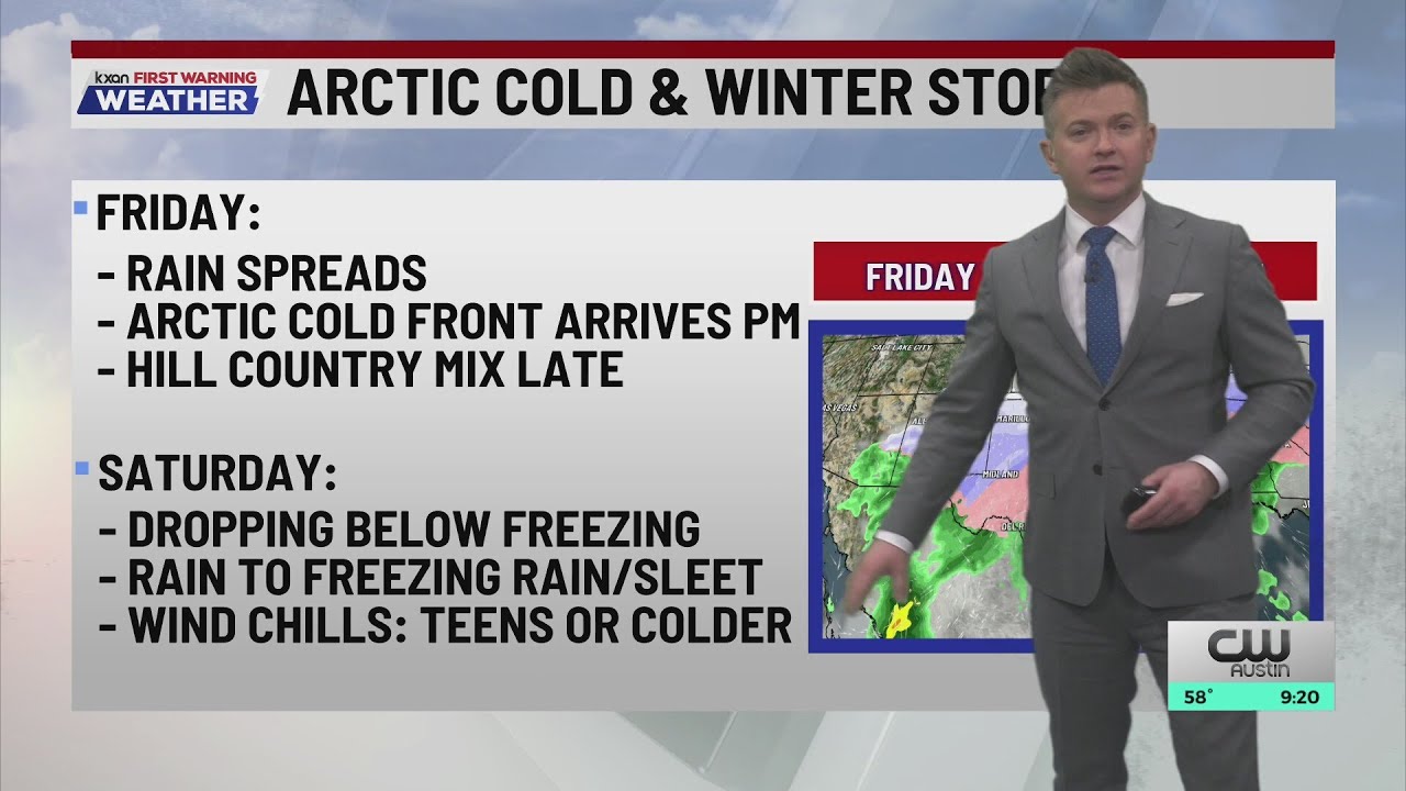 A few light showers then a significant winter storm heads for Central Texas | KXAN Forecast (Jan. 20