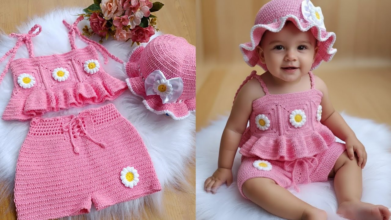 🌸 Conjunto de crochê infantil 🌸