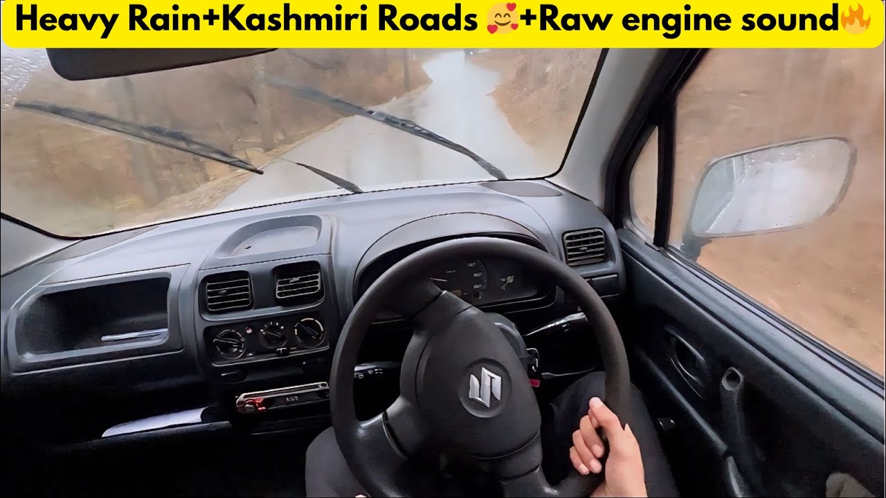 POV Driving Wagon R 2009 | Heavy Rain|hilly roads with pure engine sound raw sound🔥
